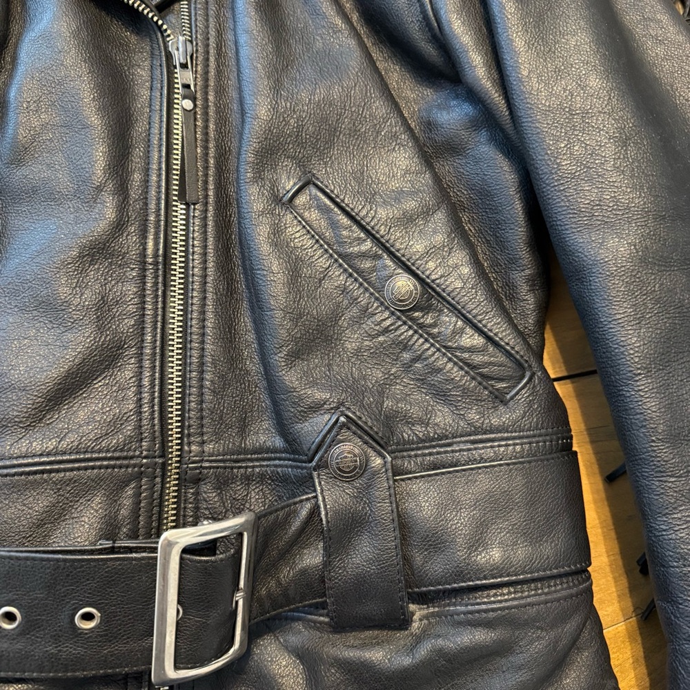 Vintage Harley Davidson Leather Jacket with Fringe Womens size Large - Picture 9 of 16